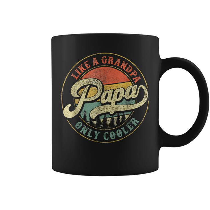 Papa Like A Grandpa Only Cooler Vintage Retro Papa Dad  Gift For Mens Coffee Mug