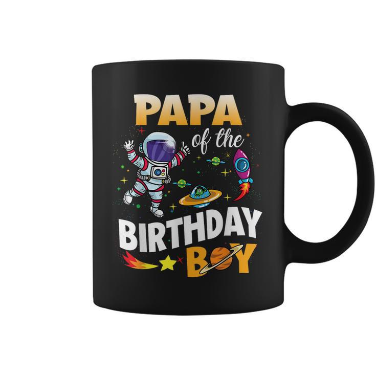 Papa Of The Birthday Boy Space Astronaut Birthday Family  Coffee Mug