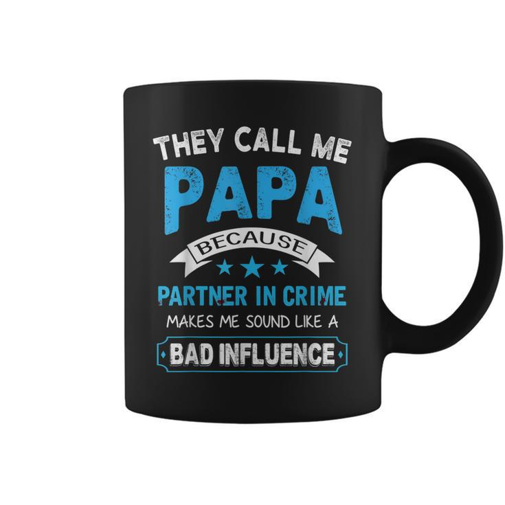 Papa Partner In Crime Grandpa  Gift From Grandchildren  Coffee Mug