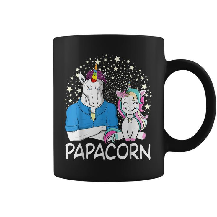 Papacorn Unicorn Dad And Baby Daddy Fathers Day  Gift For Mens Coffee Mug