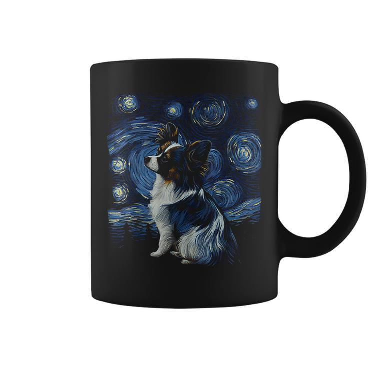 Papillon Dog Starry Night Dogs Lover Gifts Graphic  Coffee Mug
