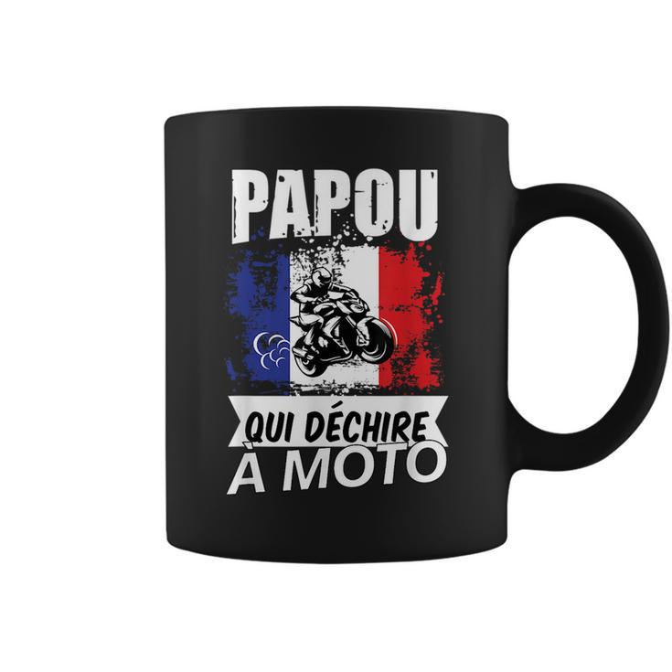 Papou Biker Mens Motorbike Gift Idea For Grandad  Coffee Mug