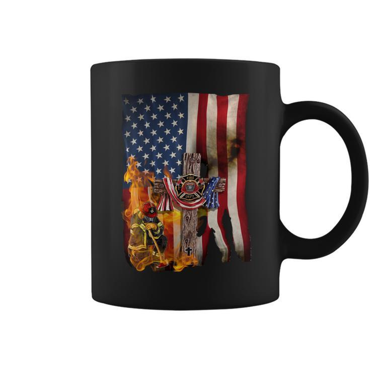 Patriot Day September 11 Firefighter God Bless Usa - Mens Standard  Coffee Mug