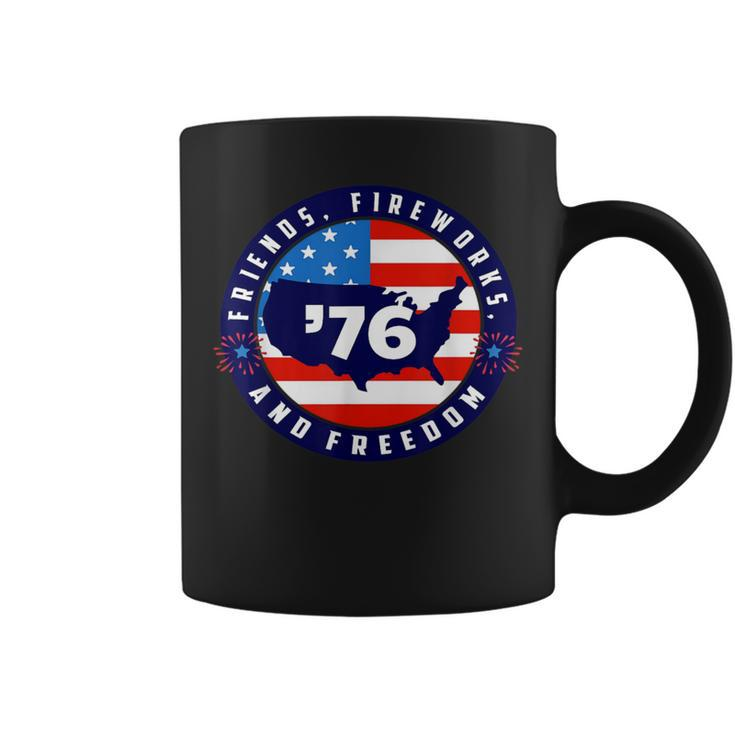 Patriotic 4Th Of July Graphic Art American Flag Fireworks Coffee Mug