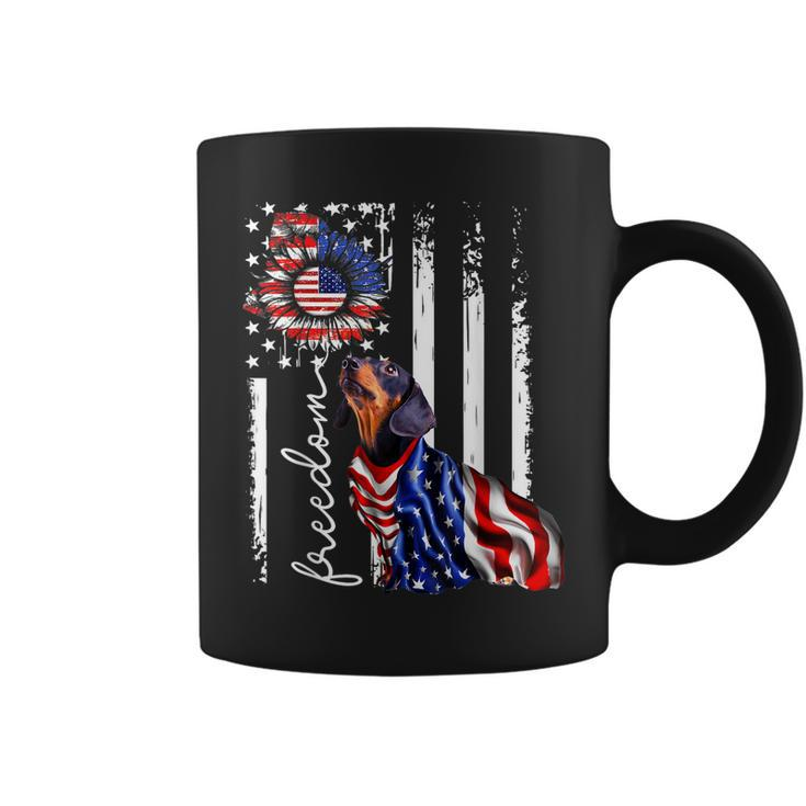 Patriotic 4Th Of July Weiner Dachshund Dog Freedom  Coffee Mug