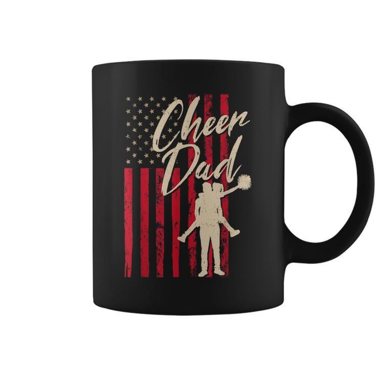 Patriotic American Flag Cheer Dad Fathers Day Coach Pride Coffee Mug