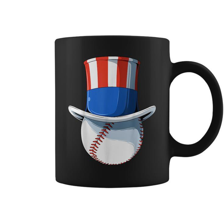 Patriotic Baseball Uncle Sam Baseball American Flag 4Th July  Coffee Mug