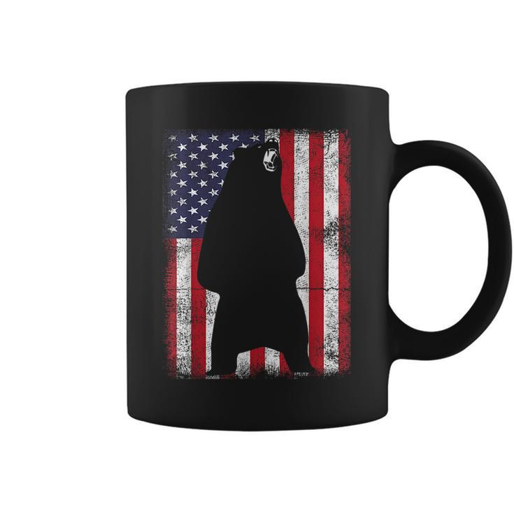 Patriotic Black Bear American Flag Usa 4Th Of July  Coffee Mug