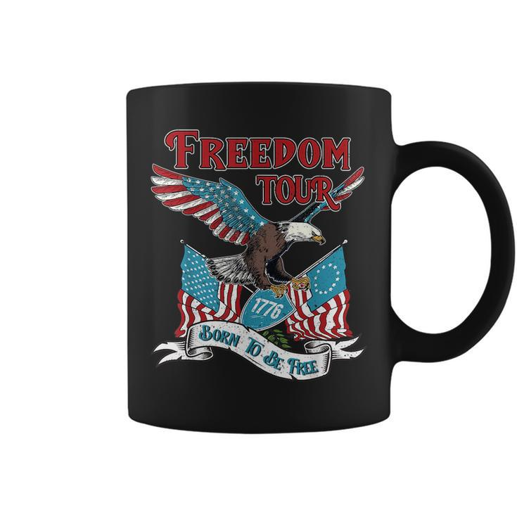 Patriotic Eagle American 4Th Of July 1776 Freedom Born Free  Coffee Mug