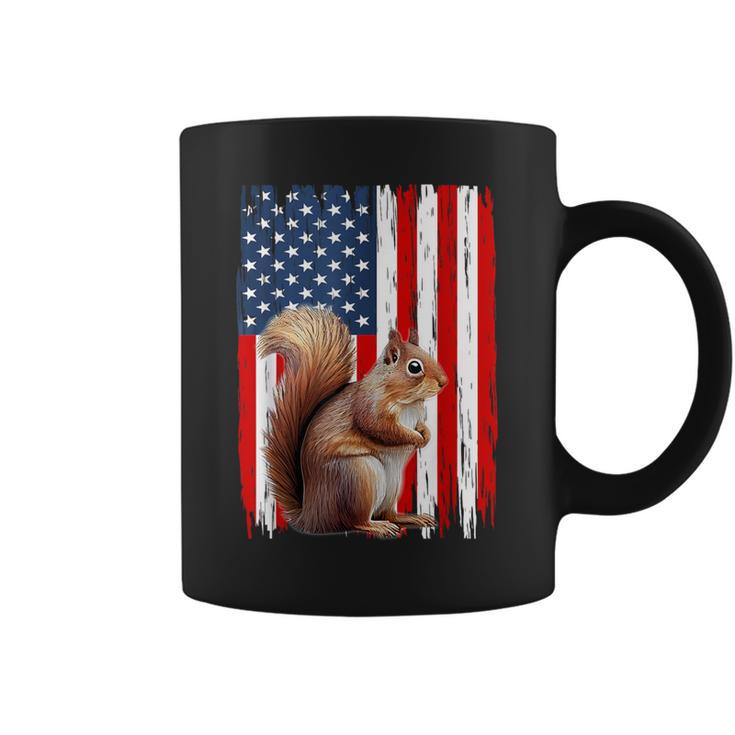 Patriotic Squirrel Usa Flag American 4Th Of July Coffee Mug