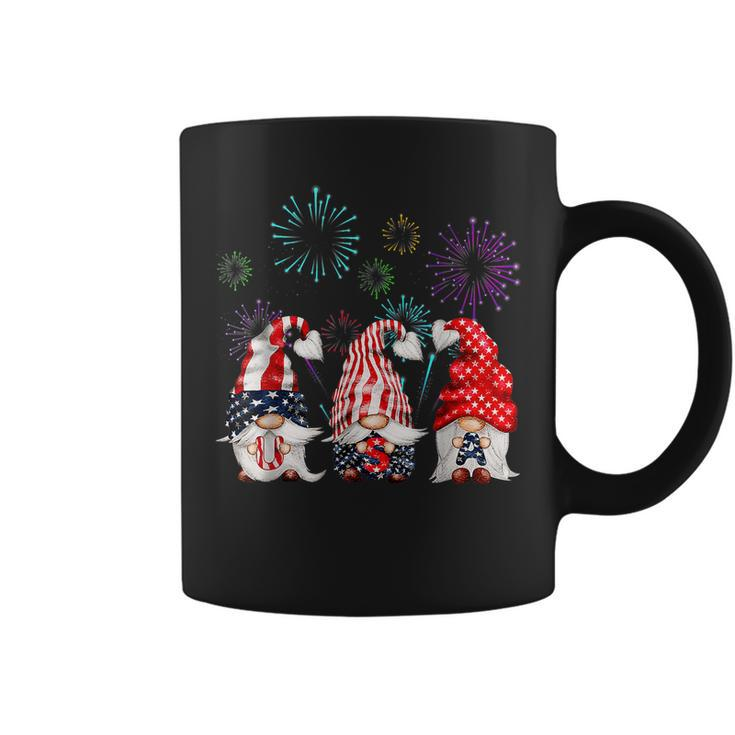 Patriotic Three Gnomes Firework Independence Day 4Th Of July Coffee Mug
