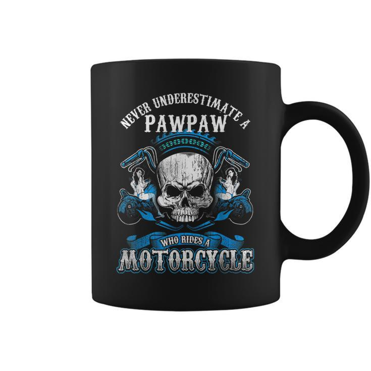 Pawpaw Biker  Never Underestimate Motorcycle Skull Coffee Mug