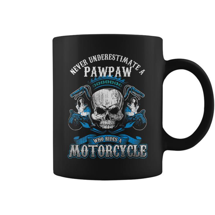 Pawpaw Biker Never Underestimate Motorcycle Skull Coffee Mug