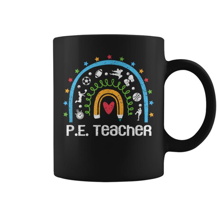 Pe Teacher Rainbow Back To School Physical Education Coffee Mug
