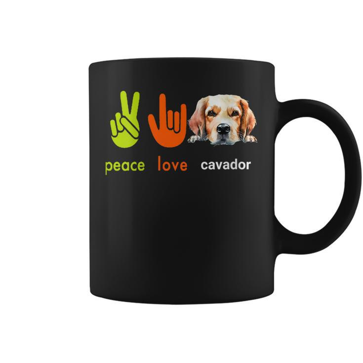 Peace Love Cavador Dog My Dogs Are My Cardio Coffee Mug