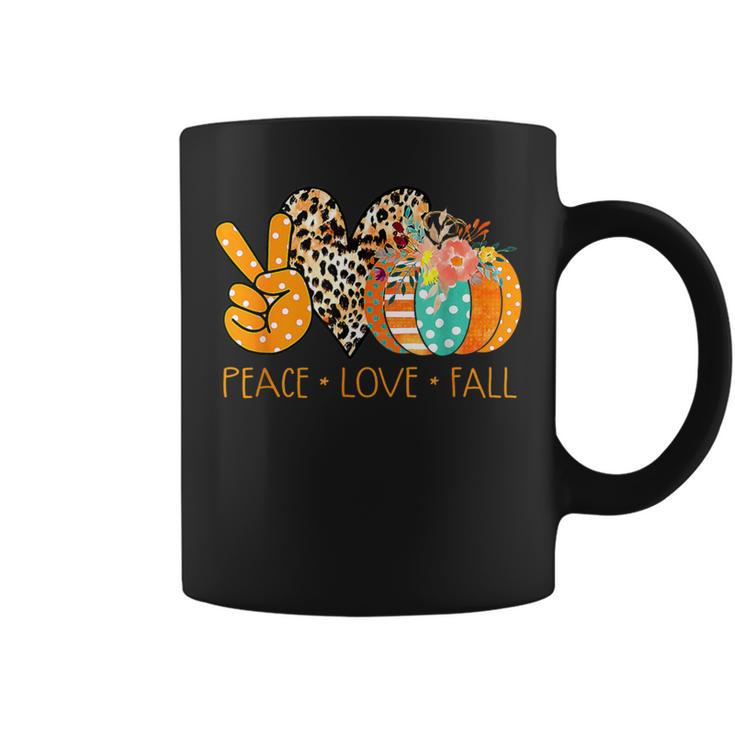 Peace Love Fall Pumkin Halloween Autumn Coffee Mug