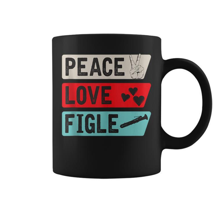 Peace Love Figle Musical Instrument Ophicleide Instrument Coffee Mug
