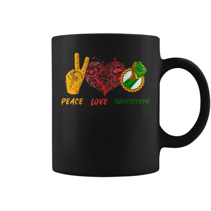 Peace Love Junenth Black History Pride African American  Coffee Mug