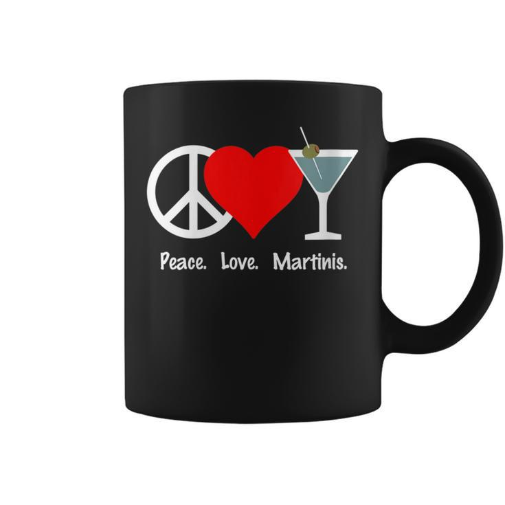 Peace Love Martinis Olive Dirty Dry Up Cocktail Drink Coffee Mug