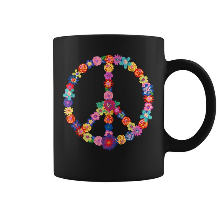 Peace Lover Floral 60S 70S Hippie Costume Colorful Flowers Coffee Mug