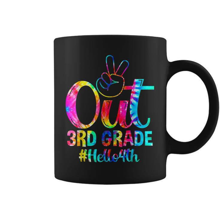 Peace Out 3Rd Grade Hello 4Th Grade Tie Dye Happy First Day Coffee Mug