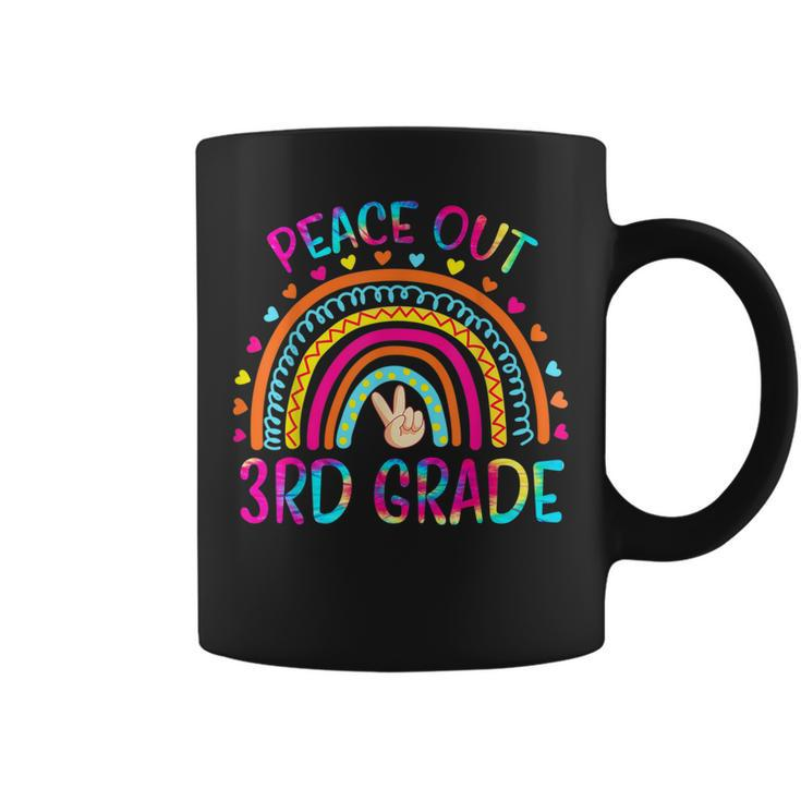 Peace Out 3Rd Grade Rainbow Last Day Of School Tie Dye Coffee Mug