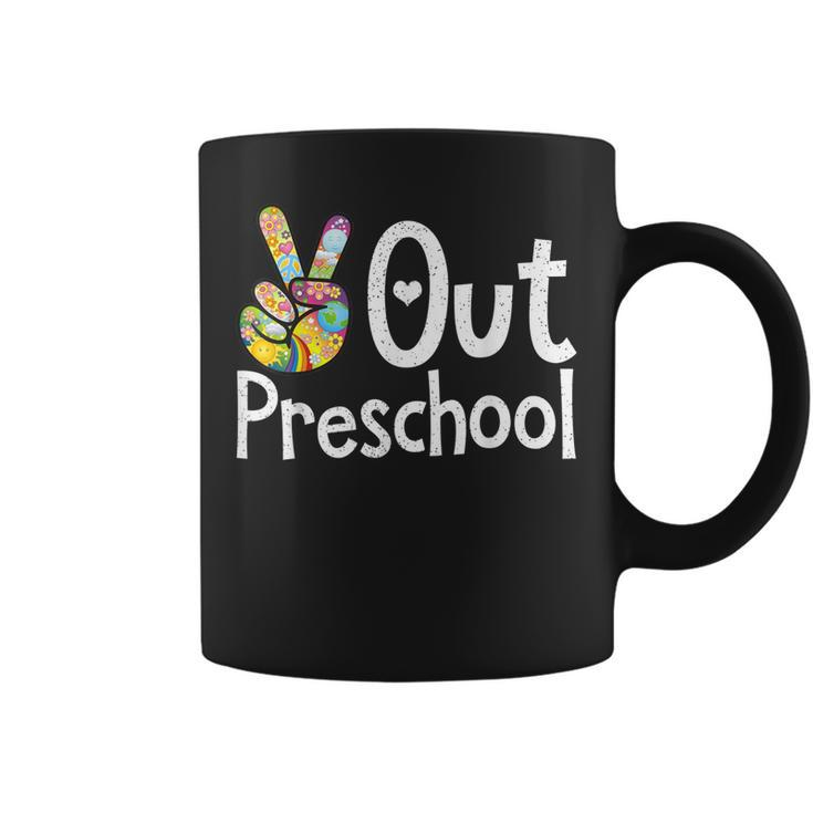 Peace Out Preschool  Last Day Of School Preschool Graduate Coffee Mug