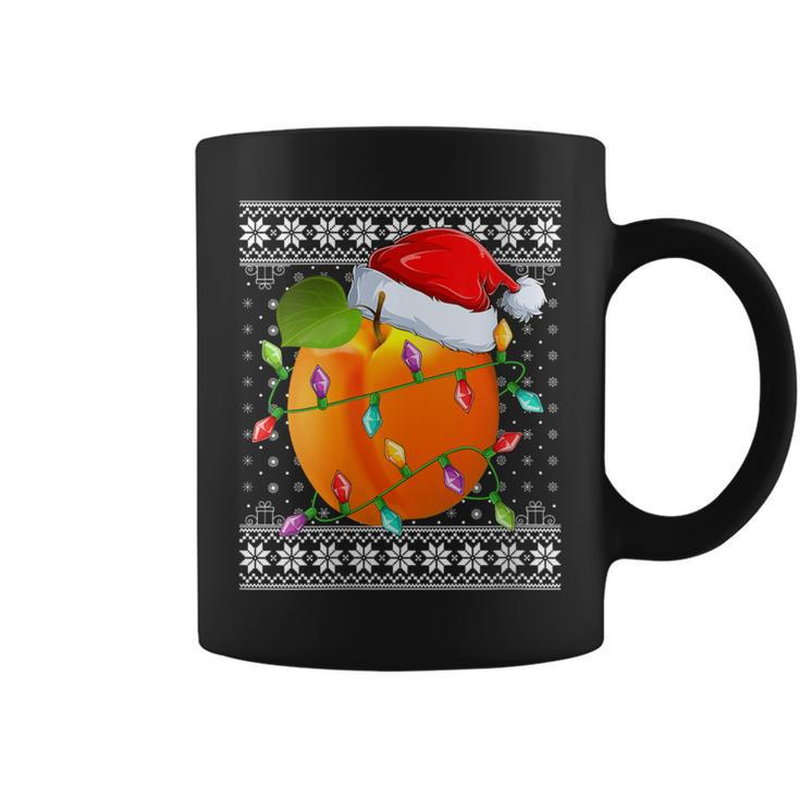Peaches Xmas Ugly Sweater Santa Lighting Peaches Christmas Coffee Mug