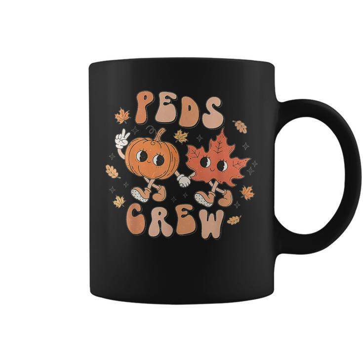 Peds Crew Pumpkin Thanksgiving Fall Pediatric Nurse Retro Coffee Mug