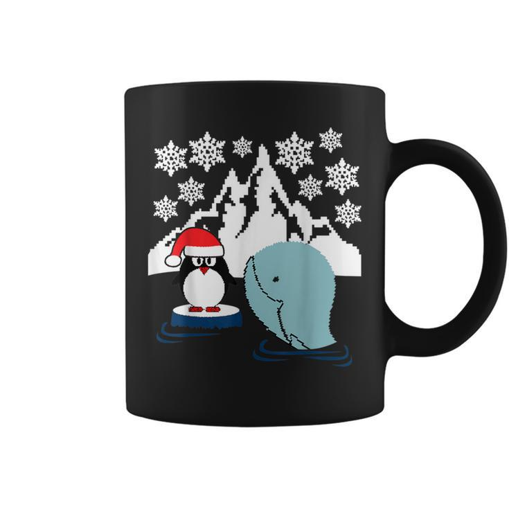 Penguin & Whale Ugly Christmas Sweater Coffee Mug