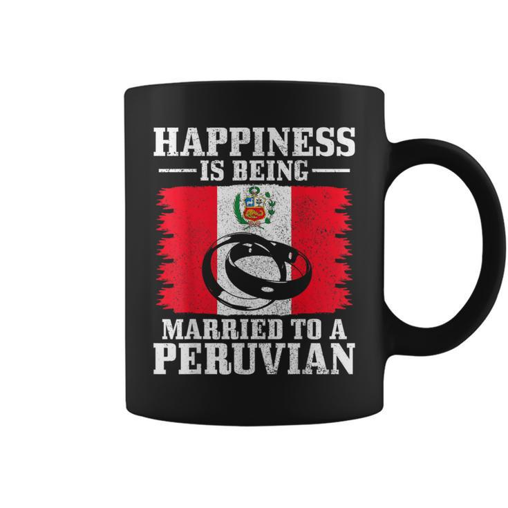 Peruvian Wife Husband Married Wedding Peru Flag Coffee Mug