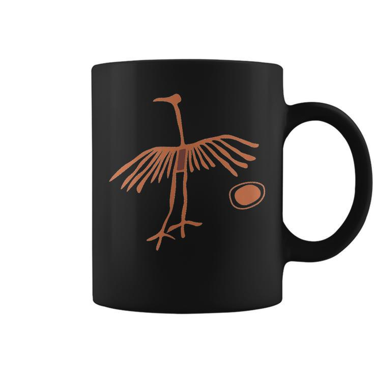 Petroglyph Crane And Sun Coffee Mug