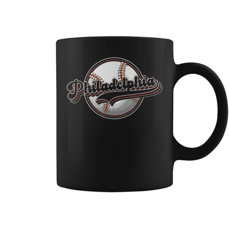 Philly Cityscape Baseball Philadelphia Skyline Retro Vintage  Coffee Mug