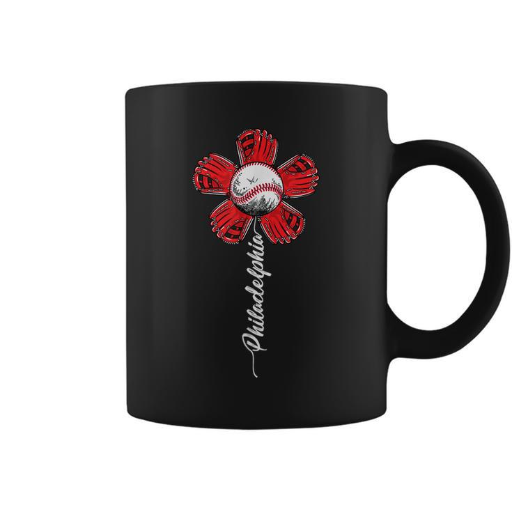 Philly Colorful Baseball Flower Souvenir  I Love Philly  Coffee Mug