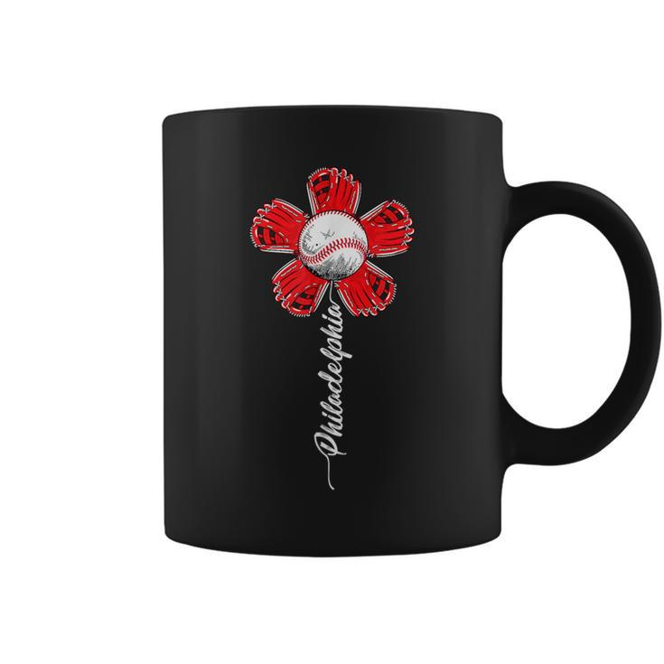 Philly Colorful Baseball Flower Souvenir I Love Philly Coffee Mug