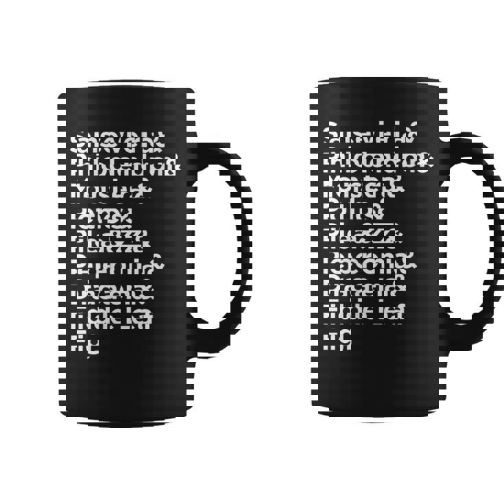 Philodendron Monstera Pilea Peperomia Pothos Houseplant Coffee Mug