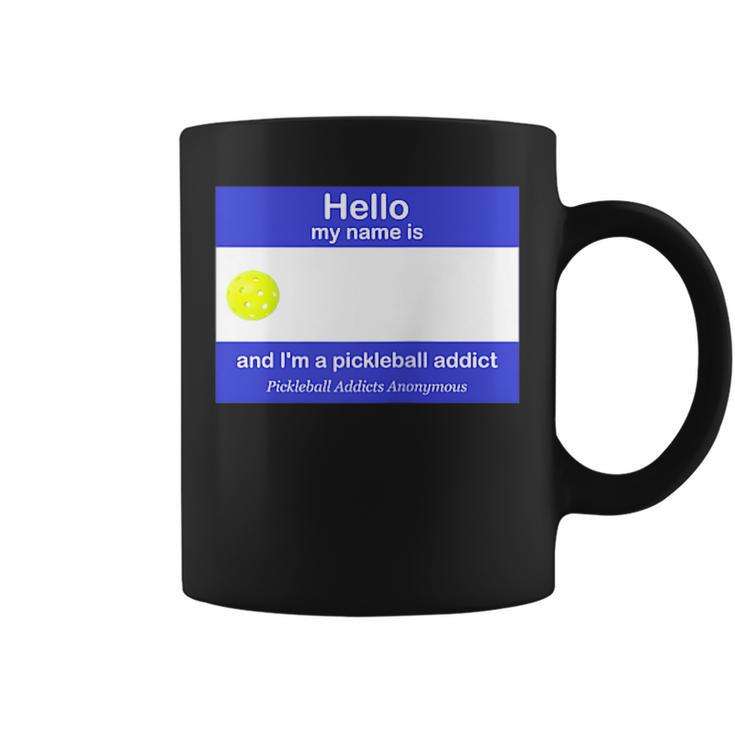 Pickleball Addicts Anonymous Name Tag  Coffee Mug