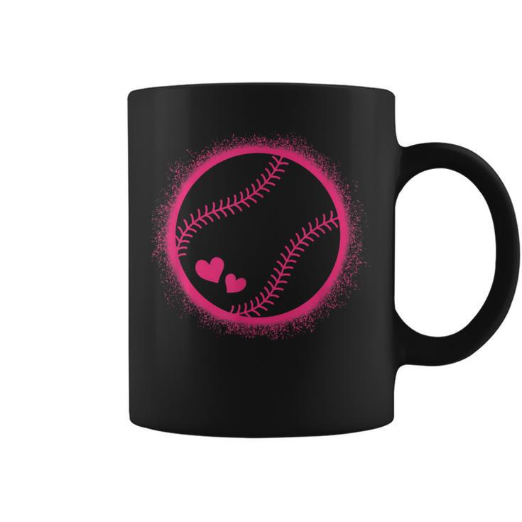 Pink Baseball Softball Lover Girls Coffee Mug