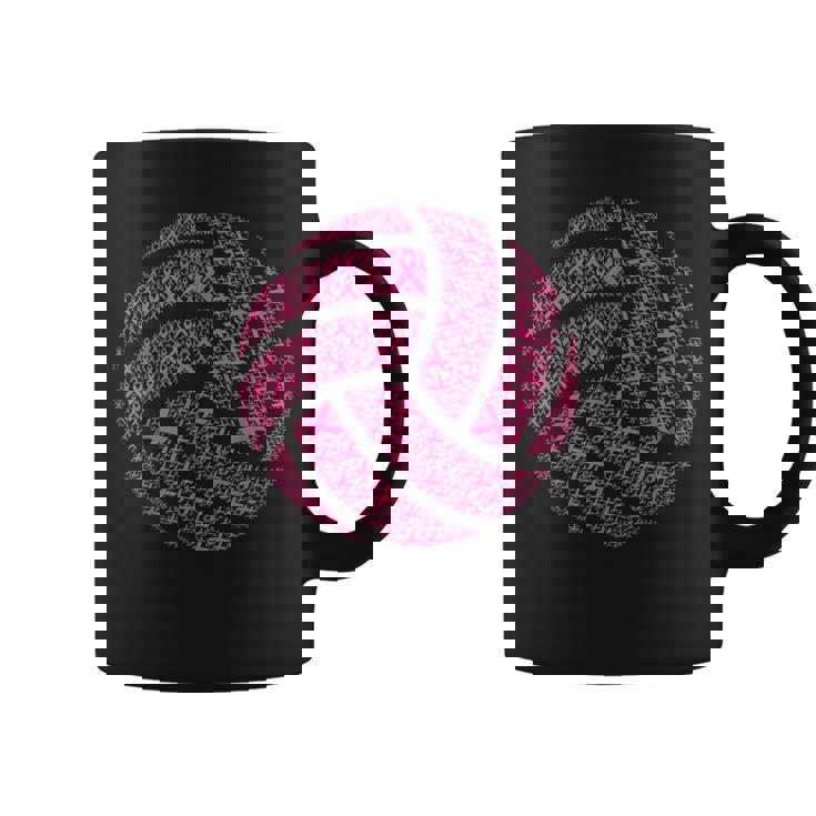 Pink Out Breast Cancer Awareness Pink Ribbon Volleyball Ball Coffee Mug