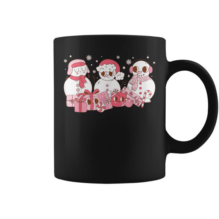 Pink Christmas Snowman Groovy Chillin With My Snowmies Pjs Coffee Mug