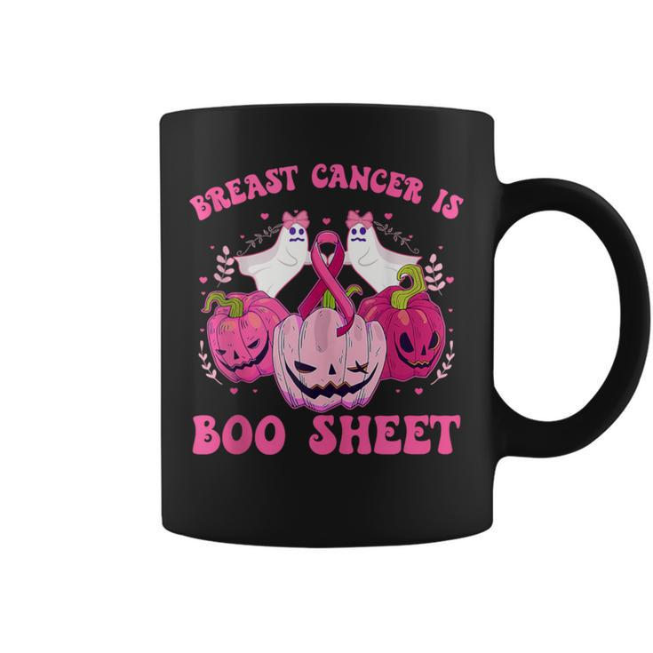 Pink Halloween Wife Pink Breast Cancer Is Boo Sheet Coffee Mug