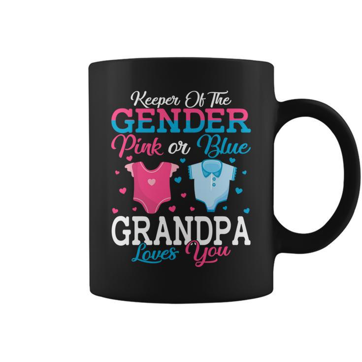 Pink Or Blue Grandpa Keeper Of The Gender Grandpa Loves You   Coffee Mug
