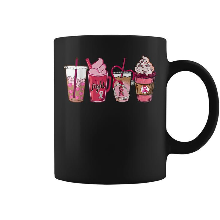 Pink Ribbon Breast Cancer Awareness Coffee Latte Fall Autumn For Coffee Lovers  Coffee Mug