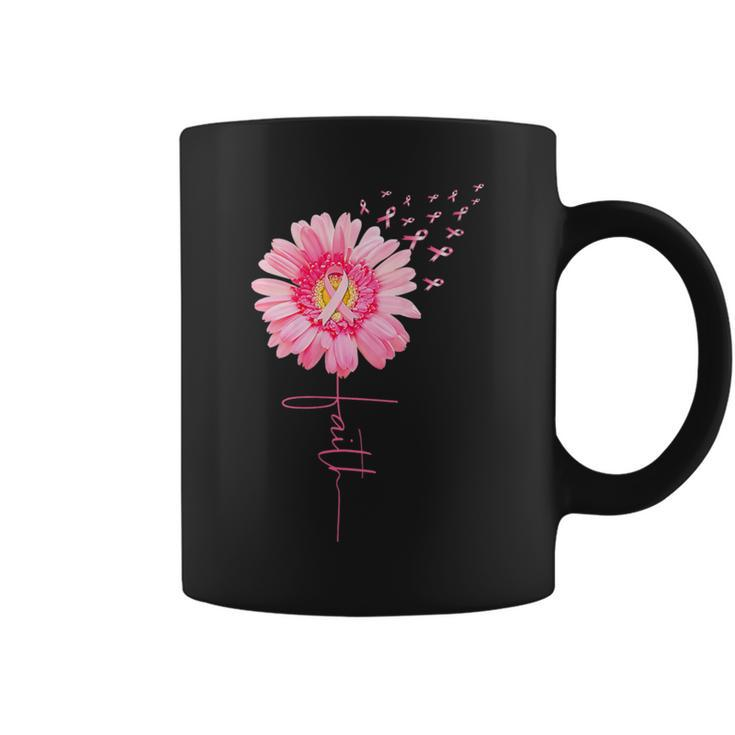 Pink Ribbon Daisy Faith Breast Cancer Awareness Month Coffee Mug
