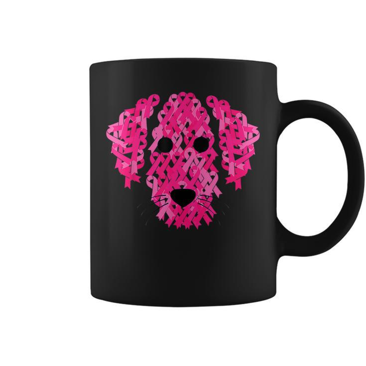 Pink Ribbon Dog Inspirational Breast Cancer Awareness Coffee Mug