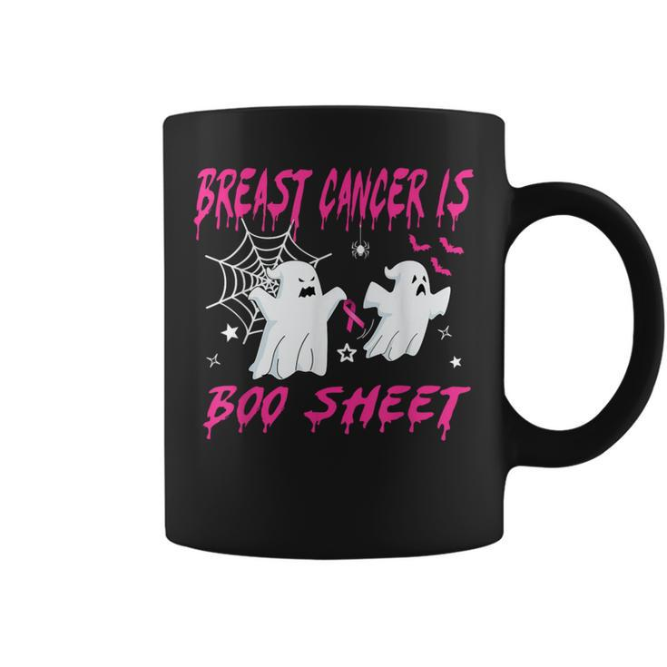 Pink Ribbon Halloween Breast Cancer Warrior Is Boo Sheet Coffee Mug