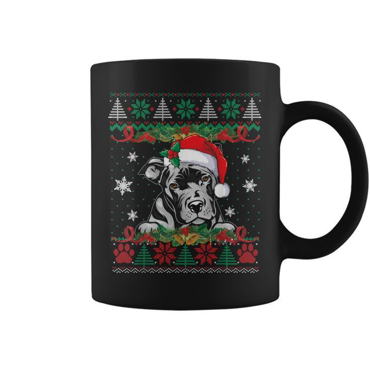 Pitbull Christmas Santa Ugly Sweater Dog Lover Xmas Pajama Coffee Mug