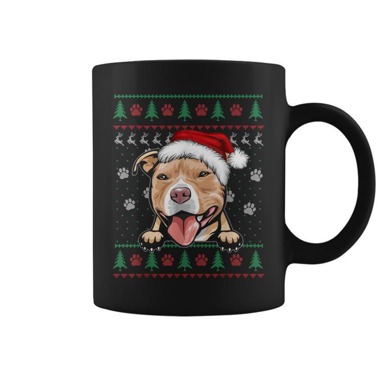Pitbull Christmas Ugly Sweater Pit Bull Lover Coffee Mug