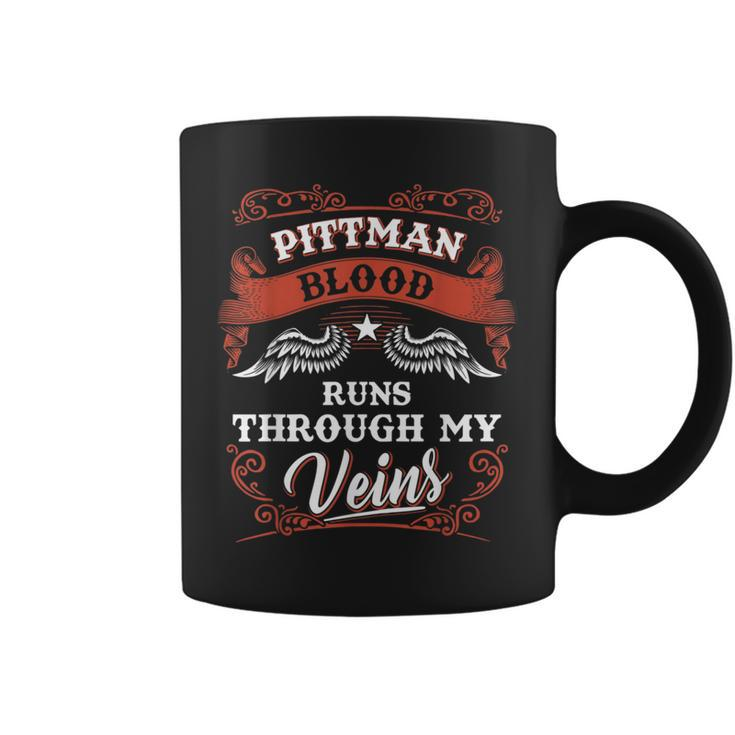 Pittman Blood Runs Through My Veins Family Christmas Coffee Mug