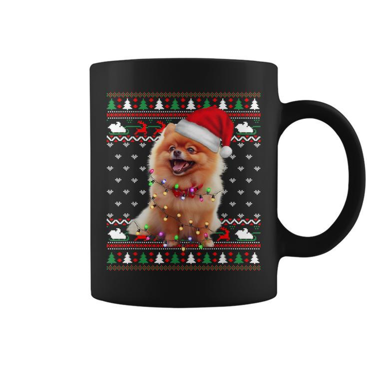 Pomeranian Christmas Ugly Sweater Dog Lover Xmas Coffee Mug